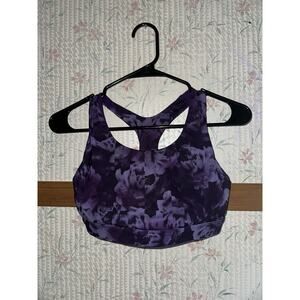 Athleta Purple Floral Sports Bra Size S